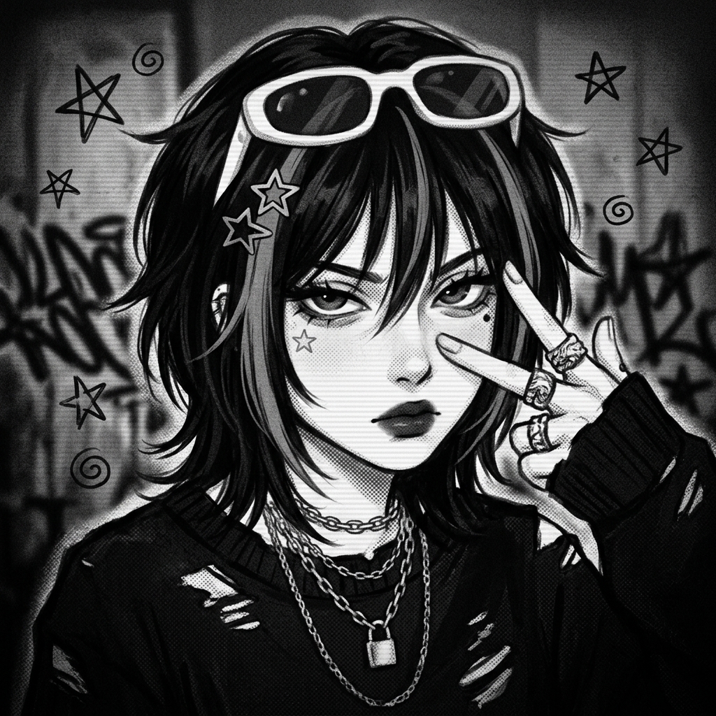 Black And White Y2K PFP