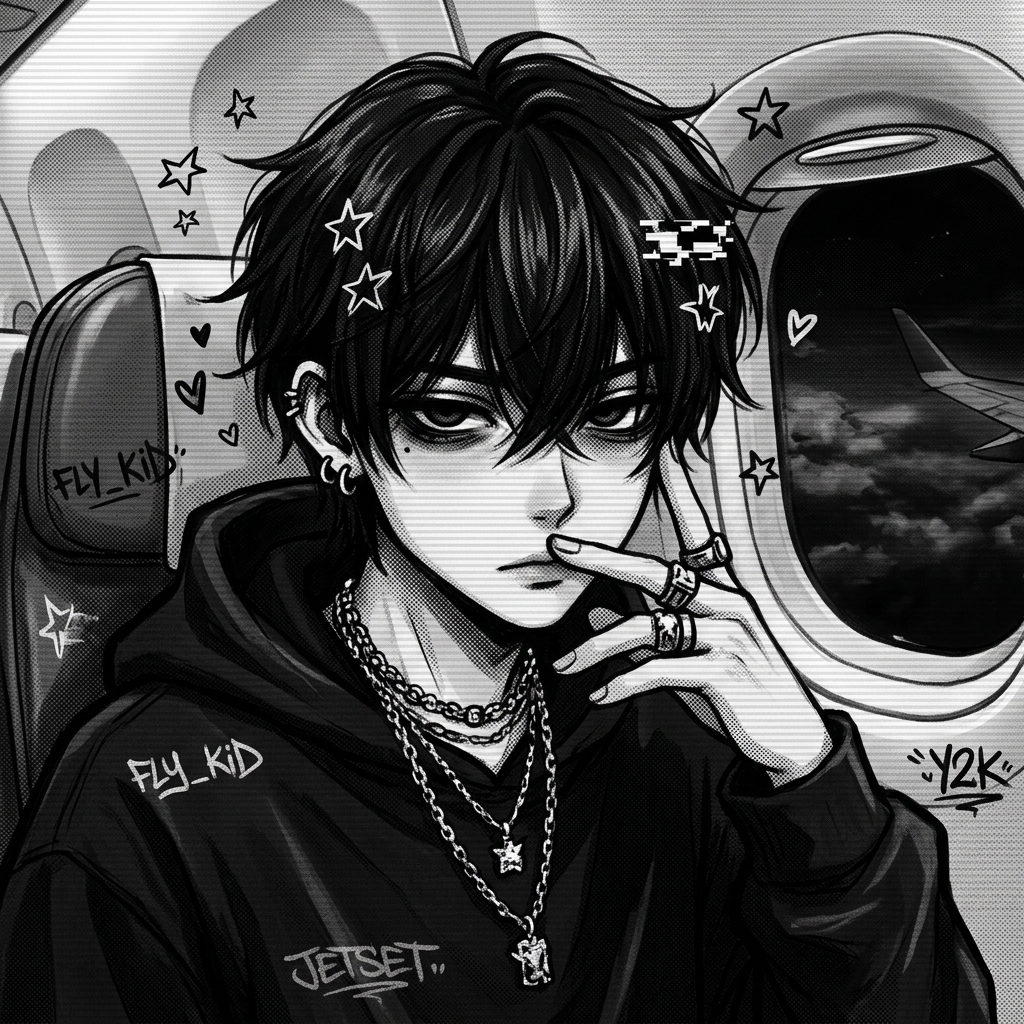 Black And White Y2K PFP